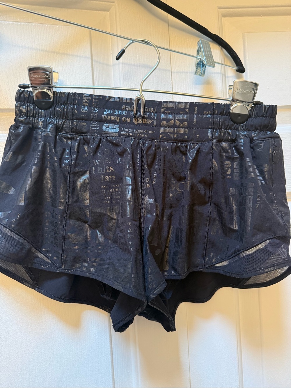 lululemon athletica Black Reflective Print Athletic Shorts
